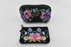 A590【中古】アーンジョー　ポーチ　昭和レトロ　花柄　２点