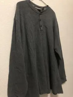 L.L.Bean グレー ヘンリーネック 長袖カットソー