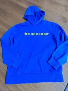 CONVERSE フード付きパーカー 青色