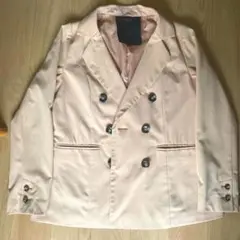 ピンクベージュ ダブルブレスト テーラードジャケット