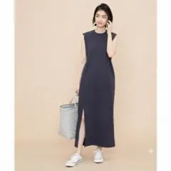 ADAM ET ROPE' アダムエロペ リブスリットワンピース ノースリーブのサムネイル