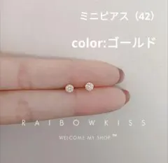ジルコニア ピアス　K18 コーティング　ミニピアス ゴールドカラー42