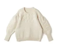 花モチーフニットトップス　ac2042