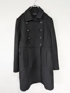 美品 23区 カシミヤ 混合 ラム ウール フード コート 38 ブラック 