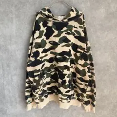 A BATHING APE アベイシンクエイプ　カモフルジップフーディLサイズ