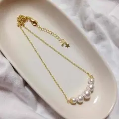 【リマ】再々販♥️コットンパール5連ネックレス♥️