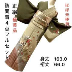 【ほぼ未使用】訪問着 4点フルセット 正絹　袋帯　結婚式　七五三　卒業式　入学式