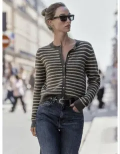 ZARA ストライプニットジャケット カーディガン　Sサイズ