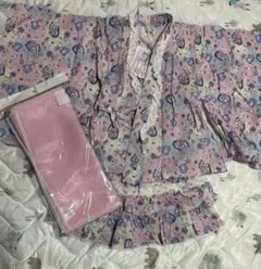 甚平セット ピンク系 キャラクター柄　ユニコーン　ゆめかわ　120