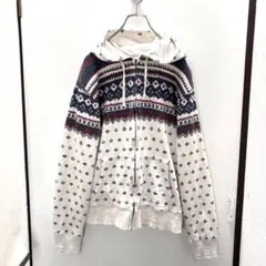 90‘s ポロバイラルフローレン フェアアイル　ジップアップパーカー　コットン