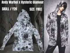 ヒステリックグラマー ドクロ柄 フーディー　薄手　カーディガン　フリーサイズ