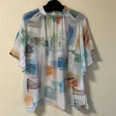 ピノーレ☆新品 半袖シフォンブラウスのサムネイル