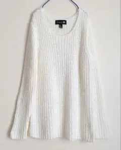Forever 21 サマーニットホワイト ニット Mサイズ 長袖
