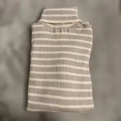 【淡色】　ボーダー　タートルネックセーター