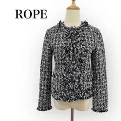 ROPE ノーカラー フリンジジャケット 36サイズ