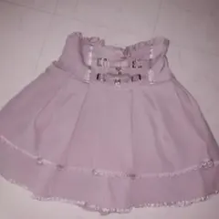 リズリサ 2連リボンベルトスカパン ピンク LIZLISA