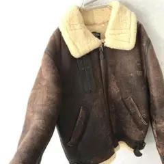 初期 ＵＳＡ製 ＡＶＩＲＥＸ Ｂ-3 リアルムートン フライトジャケット 40