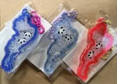 滋賀県 琵琶湖ガチャ アクリルキーホルダー 道の駅草津 限定 パンダ青・水色・赤