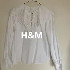 H&M レース襟ホワイトシャツ
