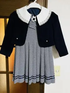 清楚 ネイビー×グレー＊120 入学 卒園式 ⋈女の子 フォーマル