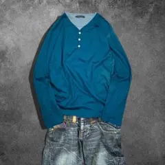 archive Y2K Waffle Henley Neck Faded s/s - メルカリ
