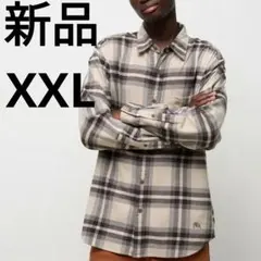 新品 UNIQLO×JW アンダーソン フランネルチェックシャツ ライトグレー