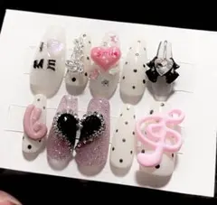 【現品】ネイルチップ　y2k ウィッシュコア　フレンチガーリー　バレエコア　➁