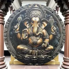 ガネーシャ 壁掛け 20cm インテリア 開運 2Dレリーフ アートパネル