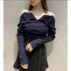 SNIDEL スナイデル デコルテ シースルー ドッキングニット ハート ニット