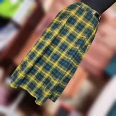 niko and...緑と黄色のチェック柄ロングスカート