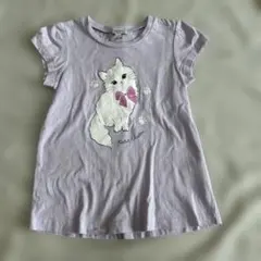 エニィファム　 猫プリント Tシャツ ラベンダーのサムネイル