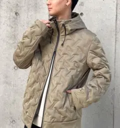 接結 ダウン フード ブルゾン