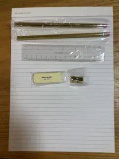 ケイトスペード　A4ノート　鉛筆　消ゴム　定規　鉛筆削り　新品未使用　文房具