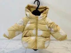 【美品】ZARA イエロードット柄ダウンコート 80cm