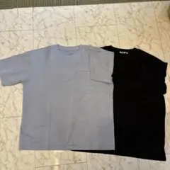 黒とライトブルーポケットTシャツ2枚セット XL
