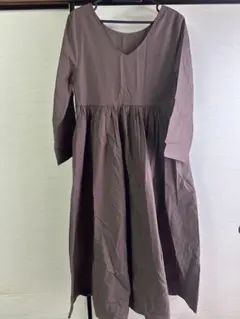mite ブラウン ロングワンピース 長袖 2way