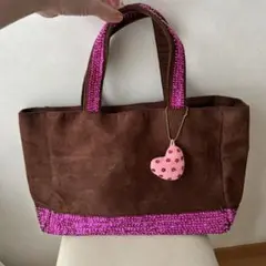 COCUE ブラウン ピンク トートバッグのサムネイル