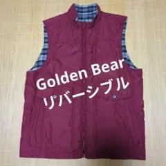 Golden Bear えんじ色 ノースリーブベスト中綿　リバーシブル　L