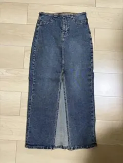 H&M デニムロングスカート カジュアル 海外ガール