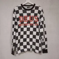 キムタク着　DEUS MOTORCYCLES チェッカーパターン 長袖Tシャツ
