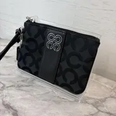 COACH コーチ ポーチ リストレット ポーチ ブラック シグネチャーのサムネイル