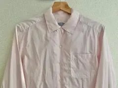 スイス製 STGALLEN ストライプ　長袖シャツ ピンク　綿100％　40