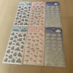 ぷくっとシール　サンリオ　キャラクターシール6種12シート　正規品　ダイソー