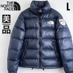 美品　US規格　ノースフェイス　ダウンジャケット　ダウン　ネイビー　短丈　L