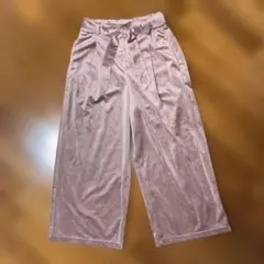 スェード風　ワイドパンツ