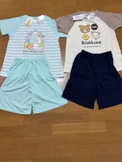 新タグ 140サイズ リラックマ、すみっこぐらしパジャマ2セットのサムネイル