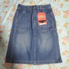 デニム　膝丈スカート