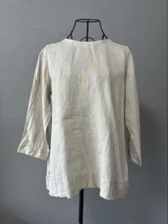 【無印良品】アイボリー リネン 七分袖シャツ　試着のみ