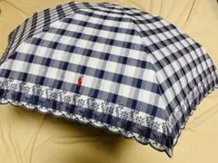 ラルフローレン折りたたみ日傘 スカラップチェック柄