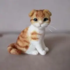 羊毛フェルト　猫　スコティッシュフォールド　ハンドメイドのサムネイル